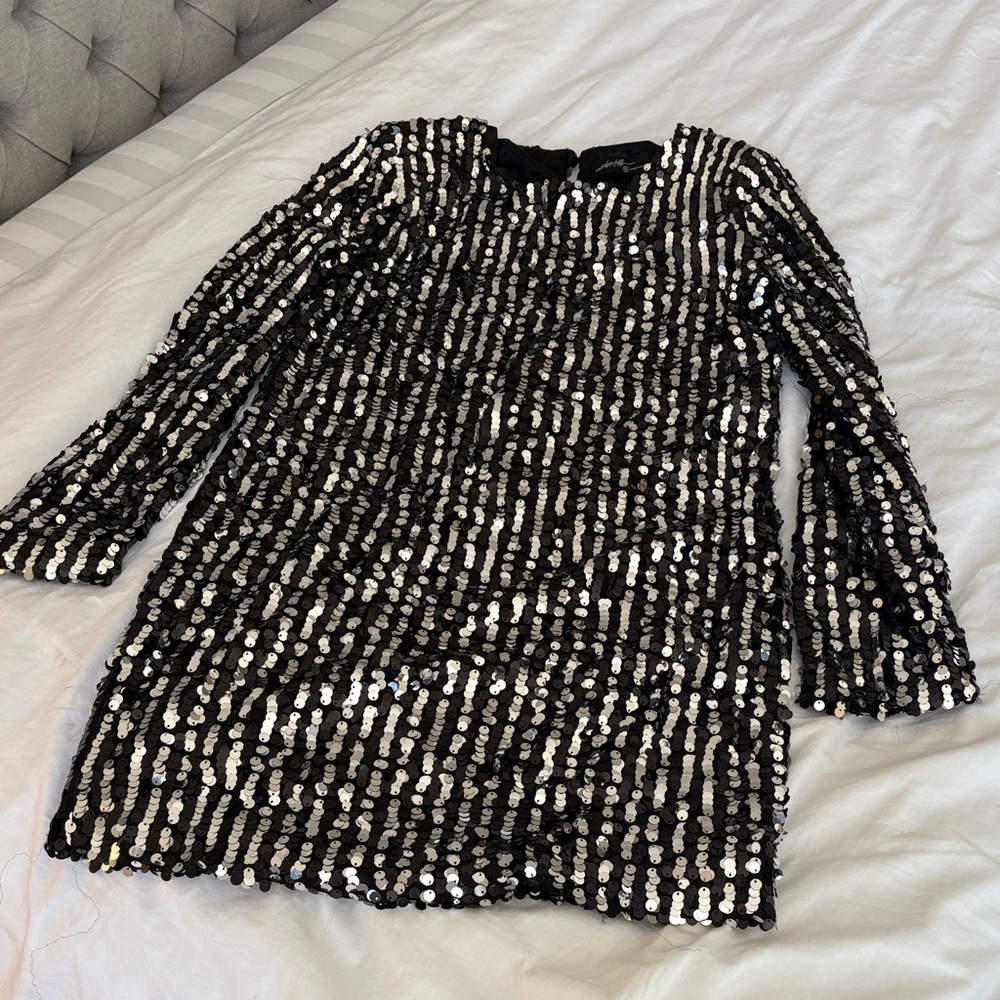 Black and Silver Sequin Dress